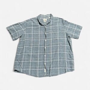 Weatherproof blue and white XXL size short sleeve button up shirt